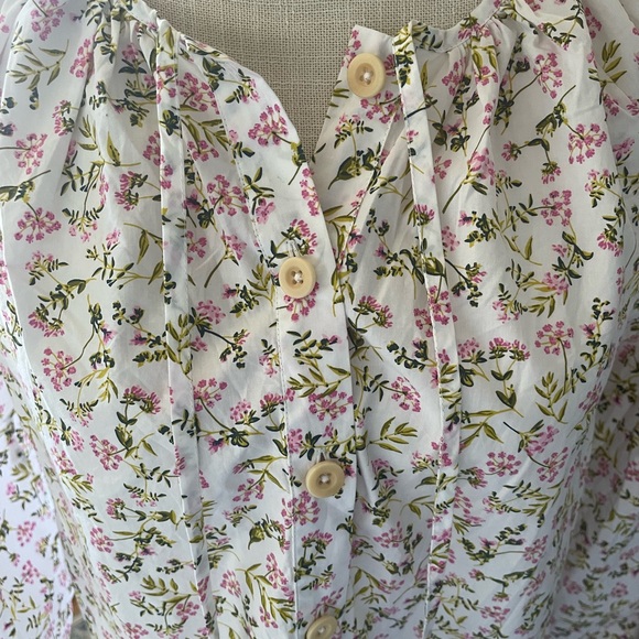 J.Crew Tie Sleeve Cotton Top-Meadow Floral Print-Small-NWOT - Picture 3 of 10